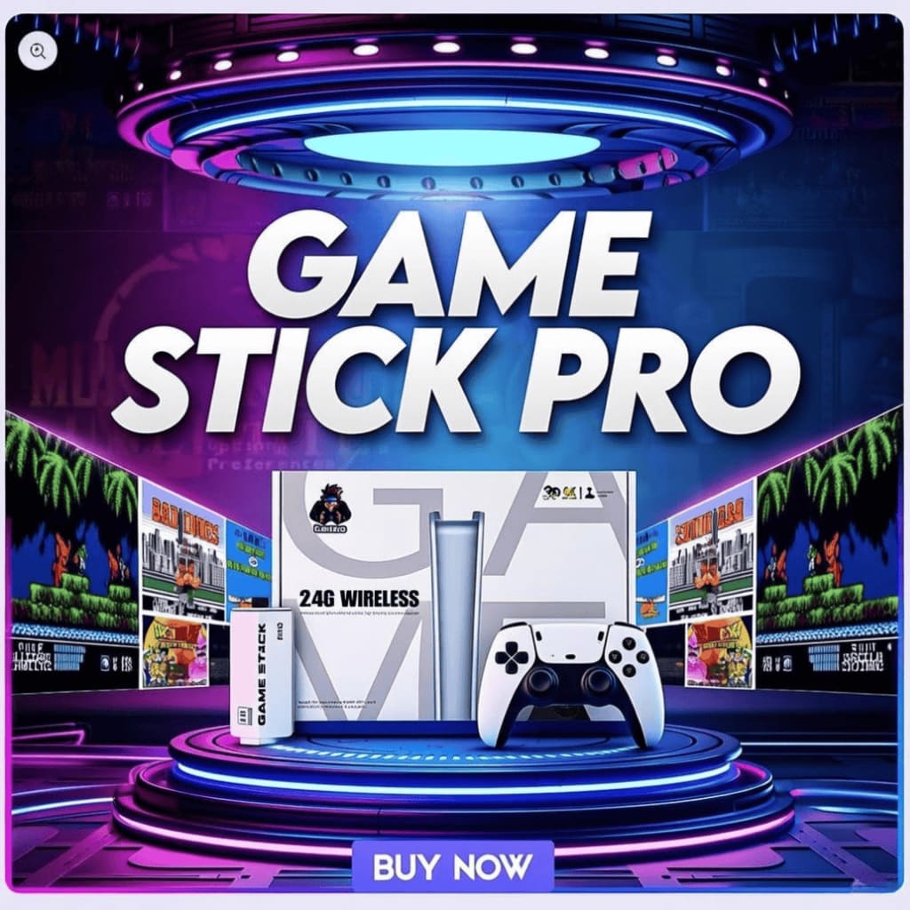 Arcadia Boxx™ Retro Game Stick Pro+ 2 Wireless Controllers