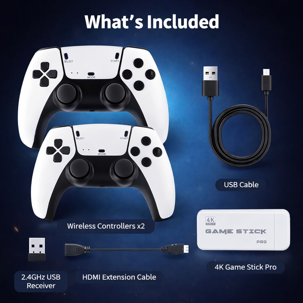 Arcadia Boxx™ Retro Game Stick Pro+ 2 Wireless Controllers